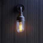 95884 Outdoor Wall 1 Light Matt Black And Clear Glass