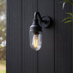 95886 Outdoor Wall 1 Light Matt Black And Clear Glass