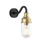 95887 Outdoor Wall 1 Light Matt Black And Brushed Gold Finish With Clear Glass