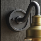 95887 Outdoor Wall 1 Light Matt Black And Brushed Gold Finish With Clear Glass