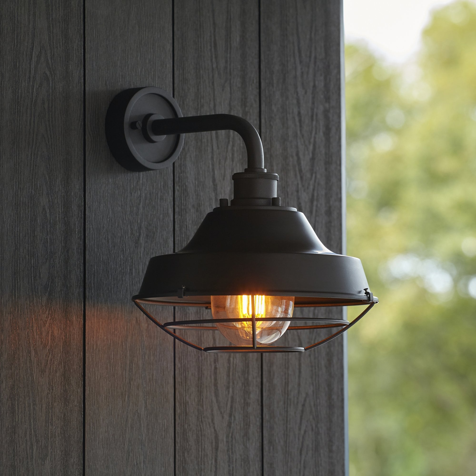 95888 Outdoor Wall 1 Light Textured And Matt Black With Clear Glass