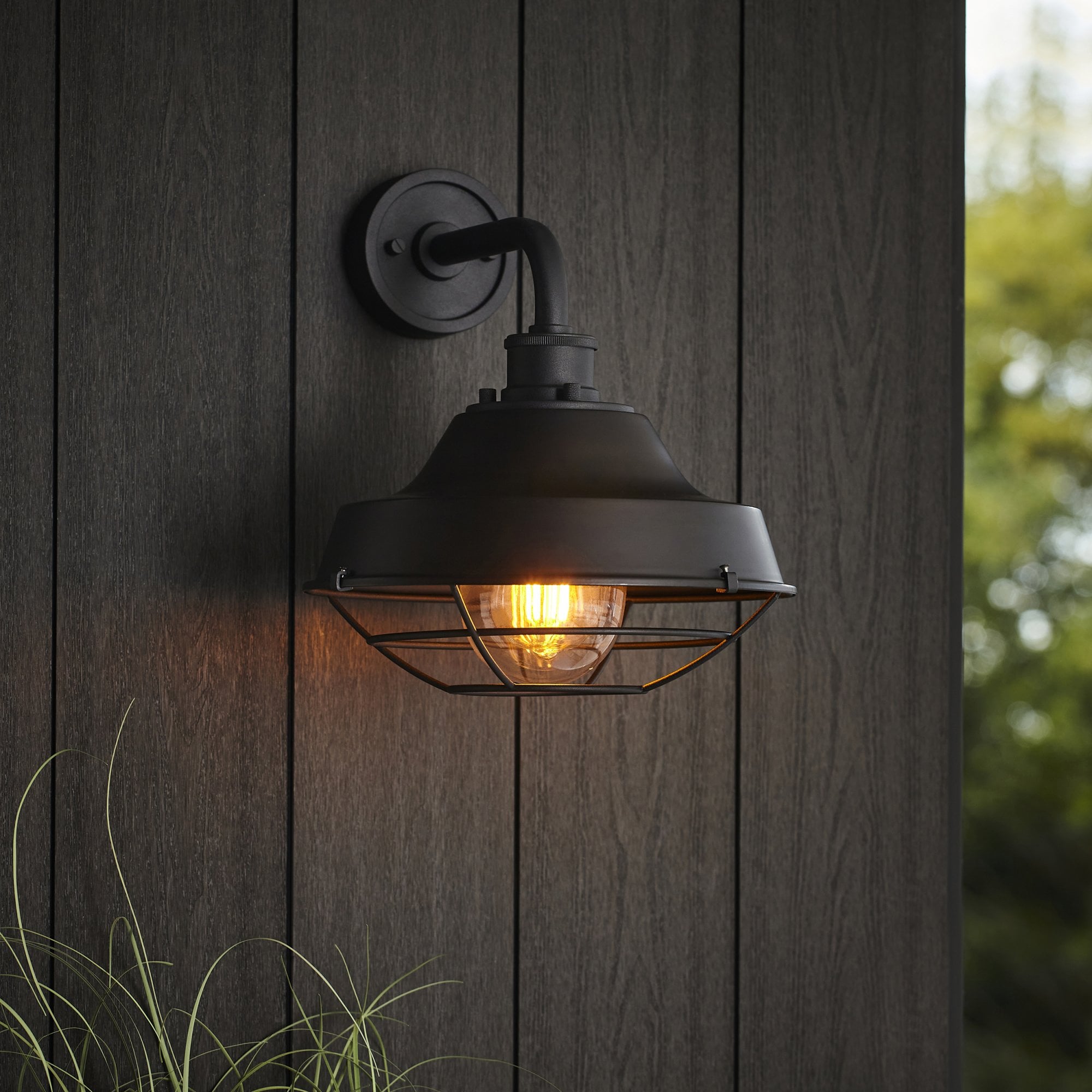 95888 Outdoor Wall 1 Light Textured And Matt Black With Clear Glass