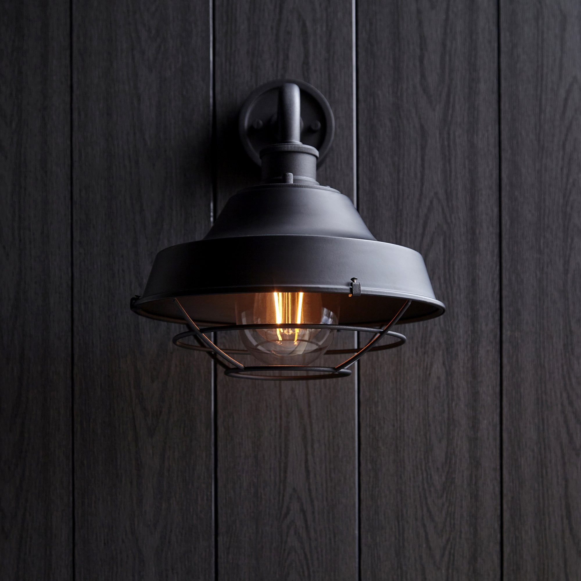 95888 Outdoor Wall 1 Light Textured And Matt Black With Clear Glass