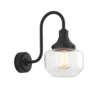 95893 Outdoor Wall 1 Light Matt Black And Clear Glass