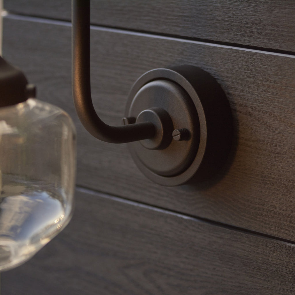 95893 Outdoor Wall 1 Light Matt Black And Clear Glass