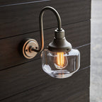 95894 Outdoor Wall 1 Light Brushed Silver Finish And Clear Glass
