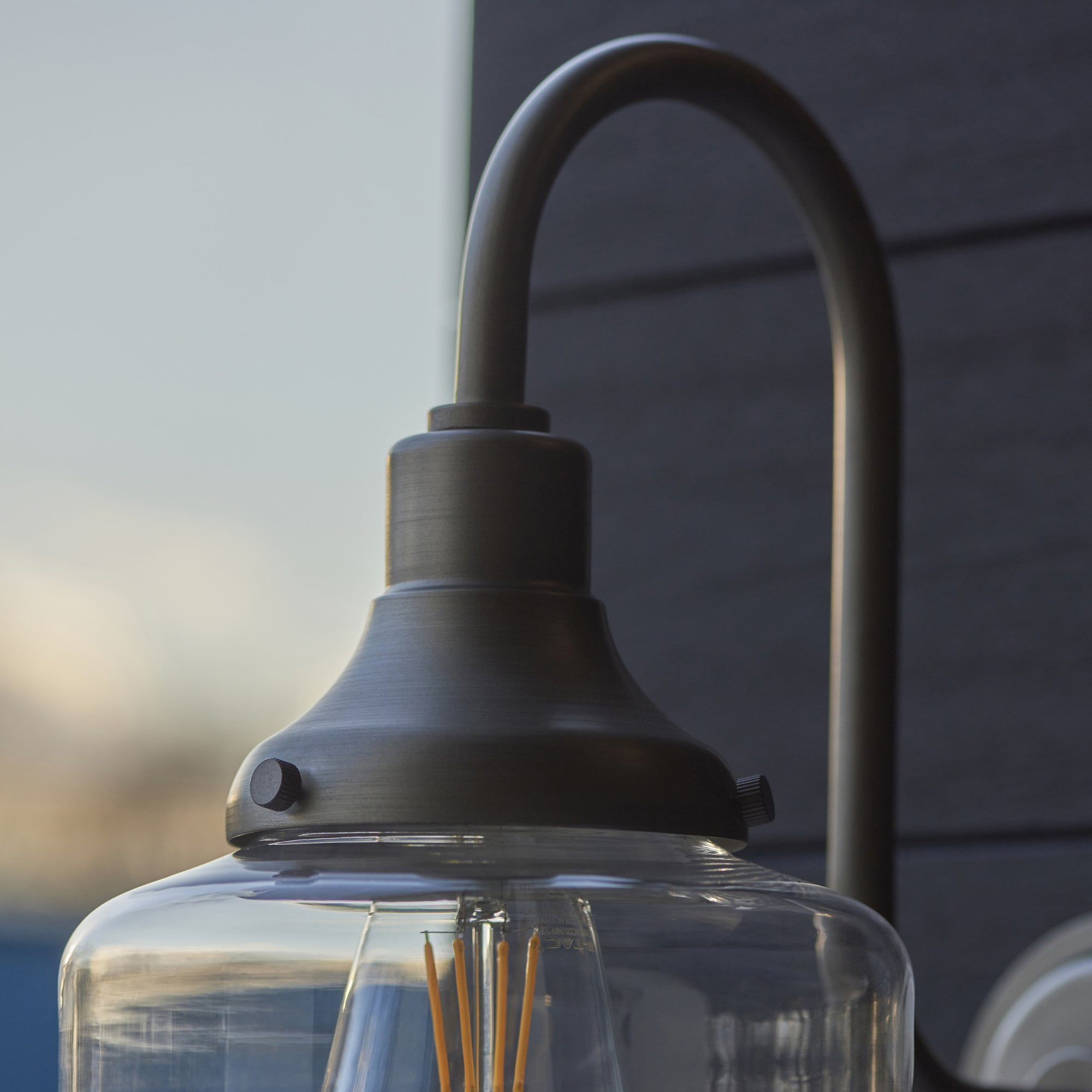 95894 Outdoor Wall 1 Light Brushed Silver Finish And Clear Glass