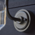 95894 Outdoor Wall 1 Light Brushed Silver Finish And Clear Glass