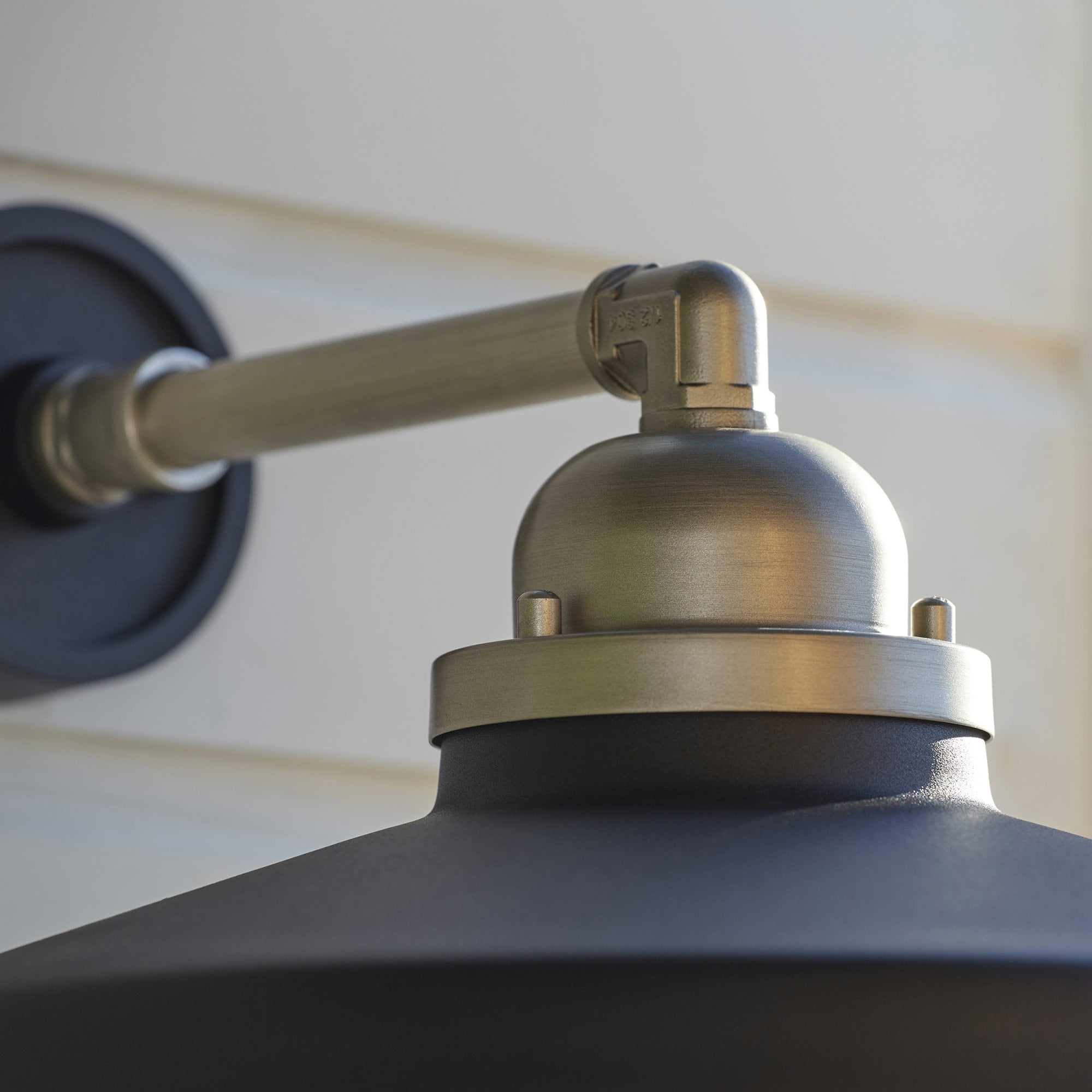 95901 Outdoor Wall 1 Light Matt Black And Brushed Silver Finish With Clear Glass