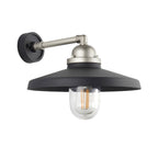 95901 Outdoor Wall 1 Light Matt Black And Brushed Silver Finish With Clear Glass