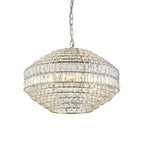 99155 Pendant 5 Light Bright Nickel Plate And Clear Crystal Glass