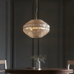 99155 Pendant 5 Light Bright Nickel Plate And Clear Crystal Glass