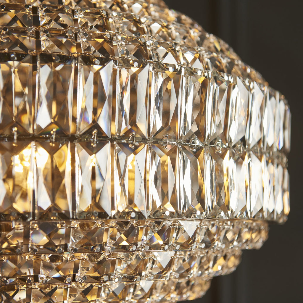 99155 Pendant 5 Light Bright Nickel Plate And Clear Crystal Glass