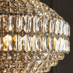 99155 Pendant 5 Light Bright Nickel Plate And Clear Crystal Glass