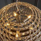 99155 Pendant 5 Light Bright Nickel Plate And Clear Crystal Glass