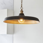 99998 Pendant 1 Light Matt Black And Satin Gold Paint