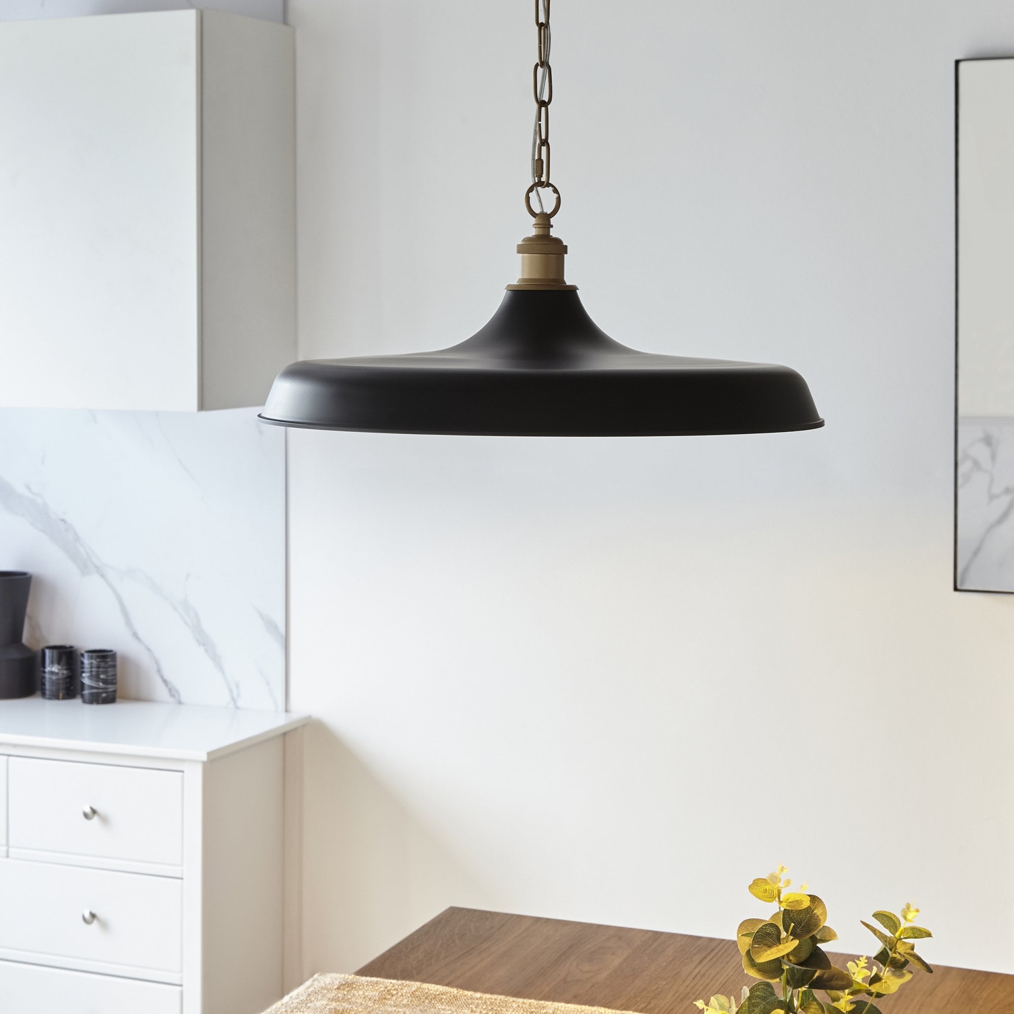 99998 Pendant 1 Light Matt Black And Satin Gold Paint