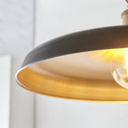 99998 Pendant 1 Light Matt Black And Satin Gold Paint