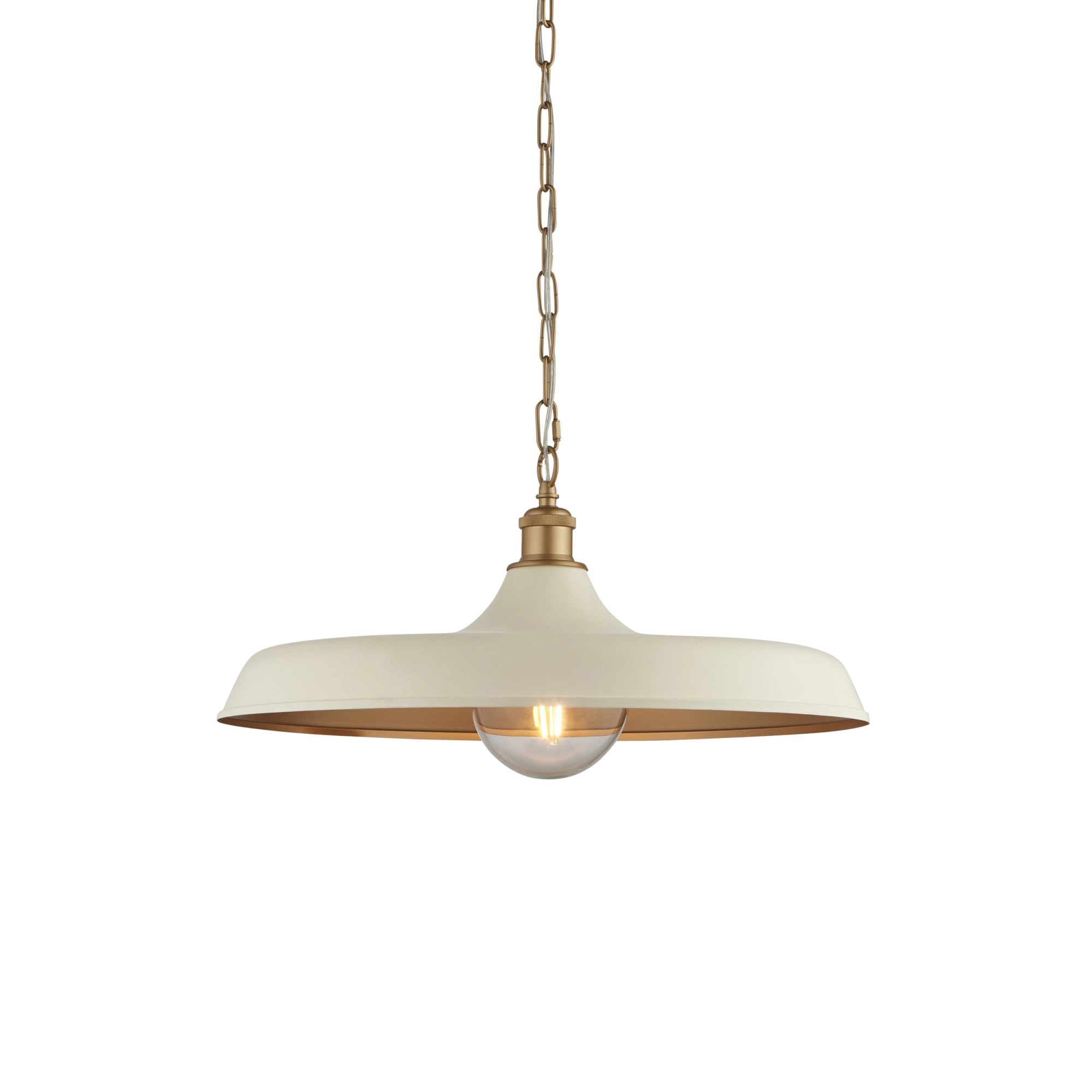 99999 Pendant 1 Light Matt Warm White And Satin Gold Paint