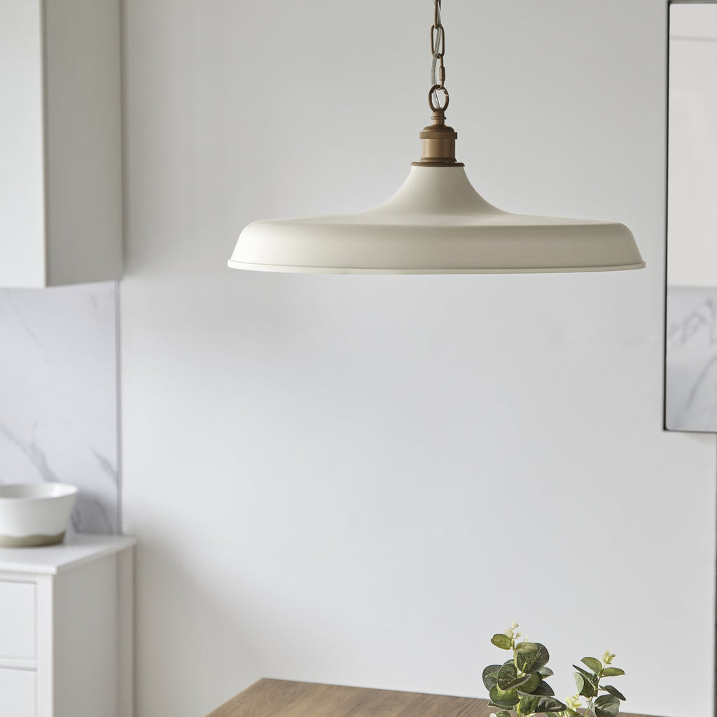 99999 Pendant 1 Light Matt Warm White And Satin Gold Paint (S)