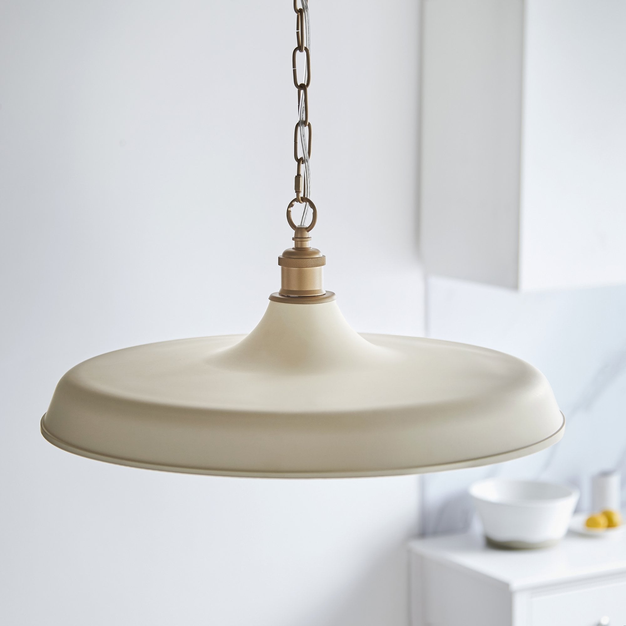 99999 Pendant 1 Light Matt Warm White And Satin Gold Paint