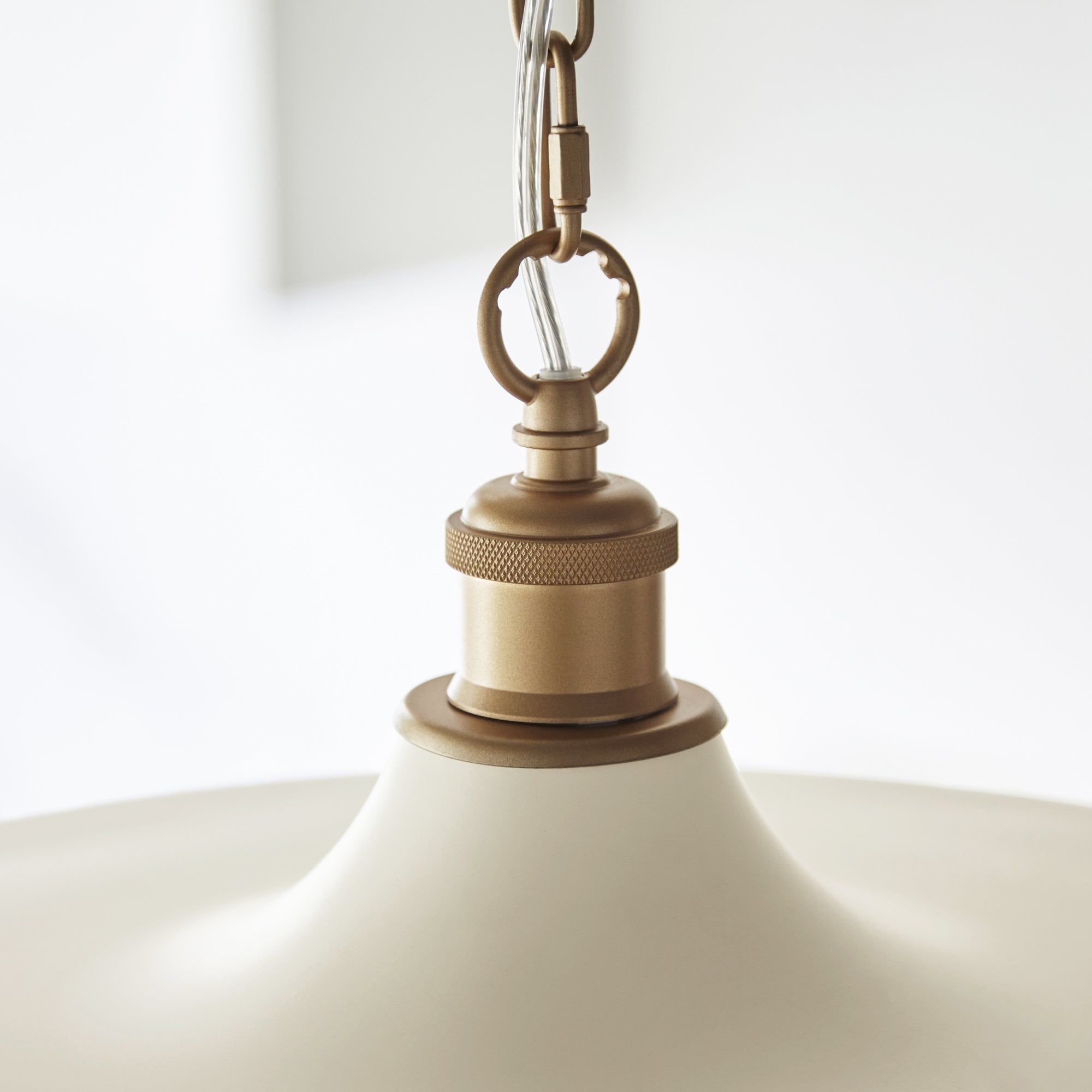 99999 Pendant 1 Light Matt Warm White And Satin Gold Paint