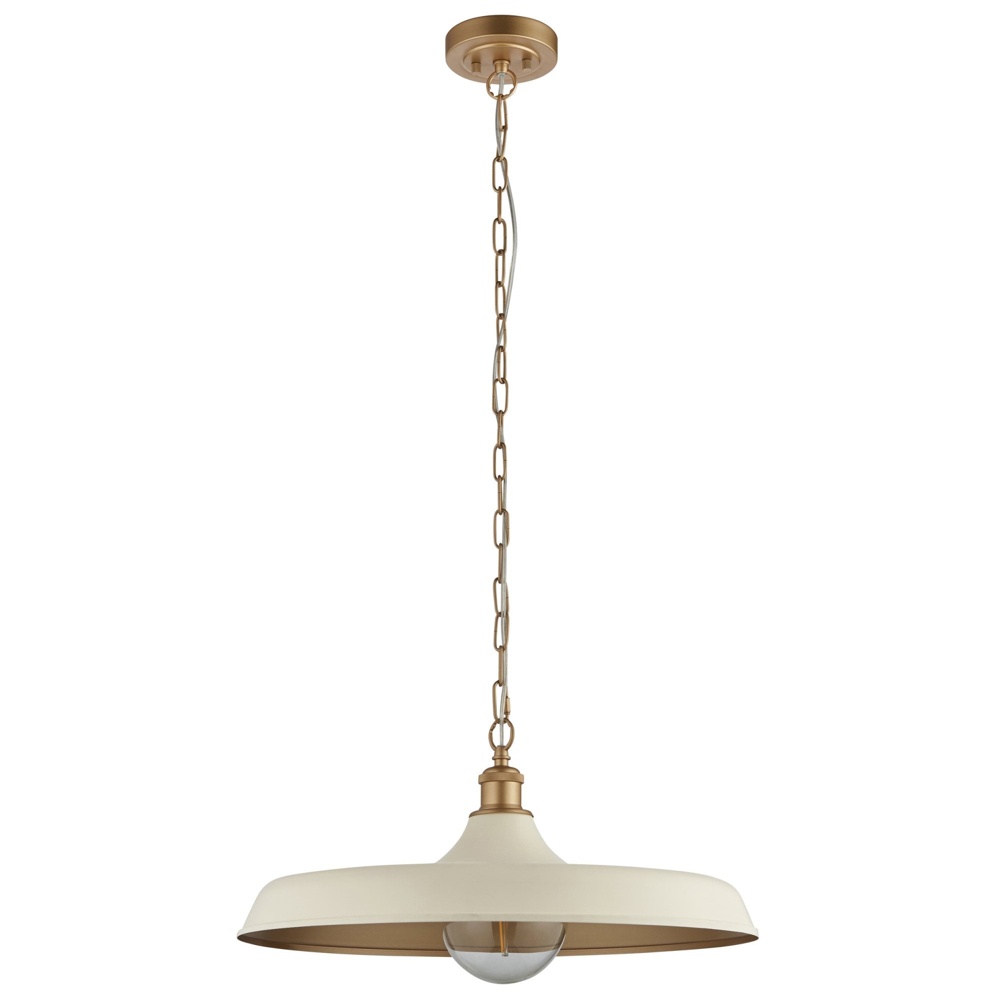 99999 Pendant 1 Light Matt Warm White And Satin Gold Paint