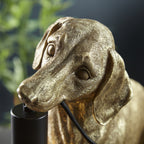 101187 Dog Table Lamp 1 Light Vintage Gold Paint And Matt Black