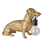 101187 Dog Table Lamp 1 Light Vintage Gold Paint And Matt Black