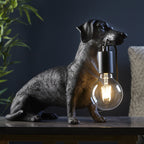 101188 Dog Table Lamp 1 Light Matt Black