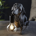 101188 Dog Table Lamp 1 Light Matt Black