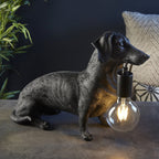 101188 Dog Table Lamp 1 Light Matt Black
