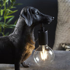 101188 Dog Table Lamp 1 Light Matt Black