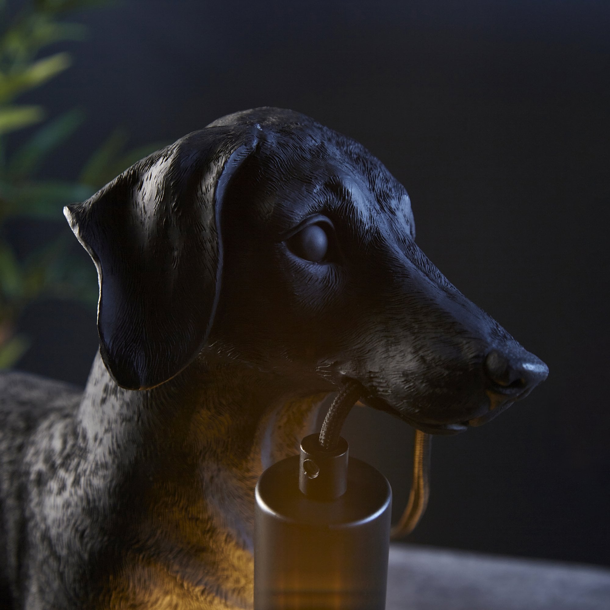 101188 Dog Table Lamp 1 Light Matt Black