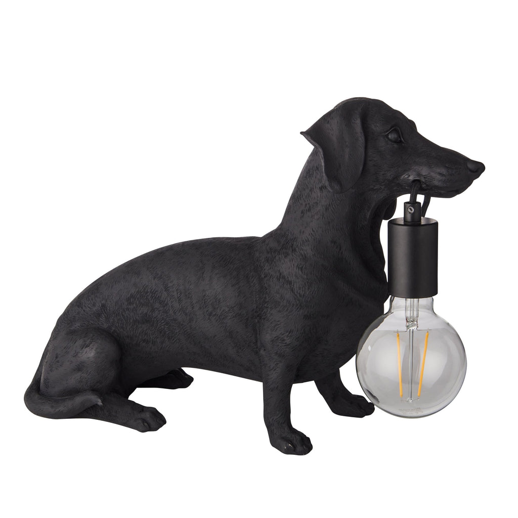 101188 Dog Table Lamp 1 Light Matt Black