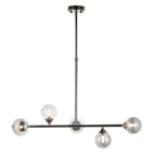 101348 Pendant 5 Light Black Chrome Plate And Smoked Mirror Glass