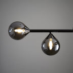101348 Pendant 5 Light Black Chrome Plate And Smoked Mirror Glass