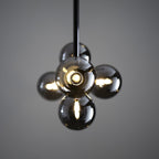 101348 Pendant 5 Light Black Chrome Plate And Smoked Mirror Glass