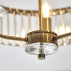 102506 Semi Flush Ceiling 3 Light Antique Brass Plate And Clear Cut Glass