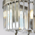 102506 Semi Flush Ceiling 3 Light Antique Brass Plate And Clear Cut Glass