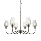 103315 Pendant 6 Light Bright Nickel Plate And Clear Glass