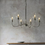 103315 Pendant 6 Light Bright Nickel Plate And Clear Glass