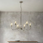 103315 Pendant 6 Light Bright Nickel Plate And Clear Glass