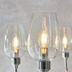 103315 Pendant 6 Light Bright Nickel Plate And Clear Glass