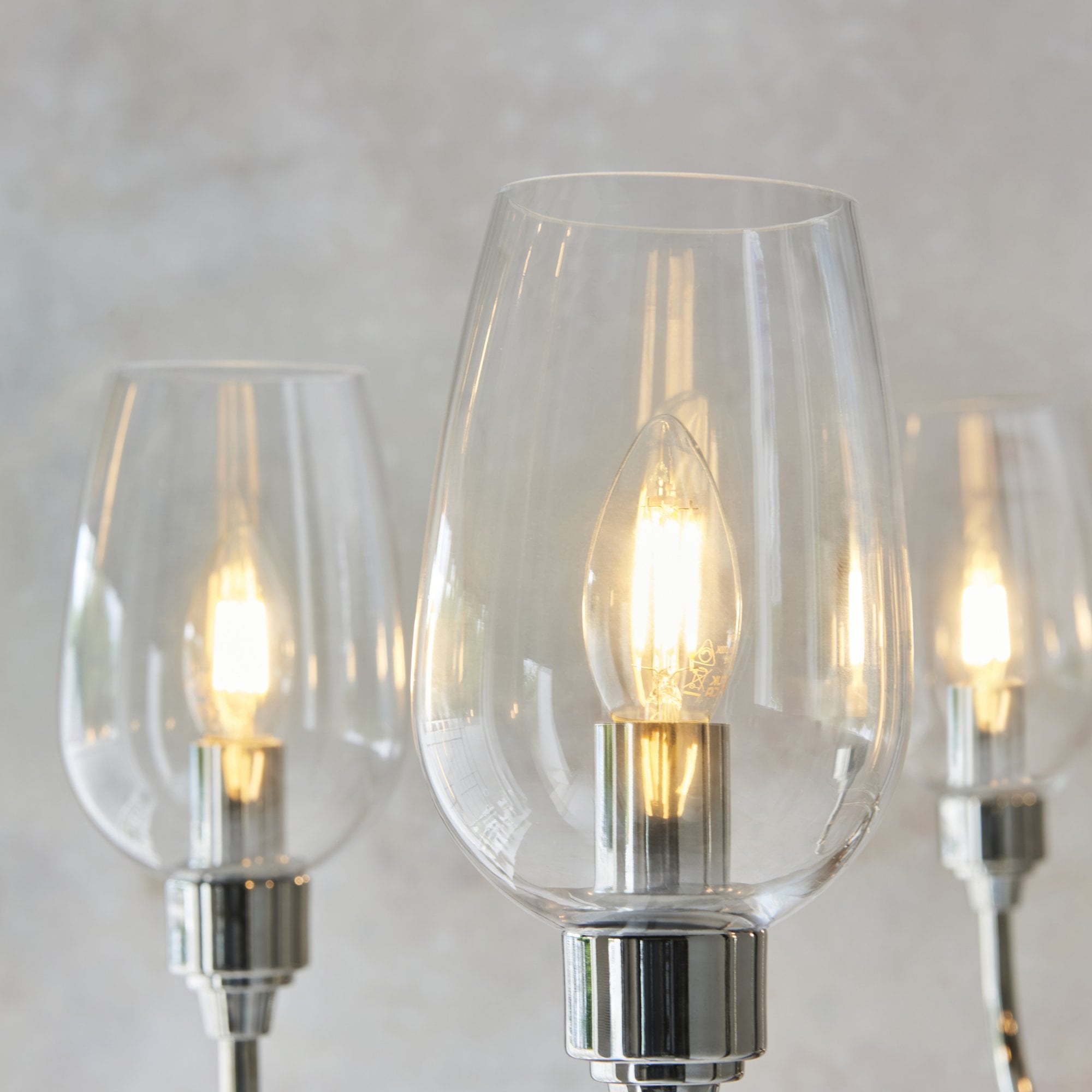 103315 Pendant 6 Light Bright Nickel Plate And Clear Glass