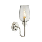 103316 Wall 1 Light Bright Nickel Plate And Clear Glass