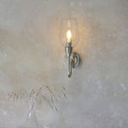 103316 Wall 1 Light Bright Nickel Plate And Clear Glass