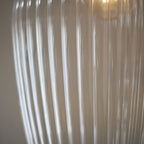 103675 Pendant 1 Light Bright Nickel Plate And Clear Ribbed Glass
