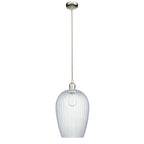103675 Pendant 1 Light Bright Nickel Plate And Clear Ribbed Glass