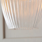 103676 Pendant 1 Light Bright Nickel Plate And Clear Ribbed Glass
